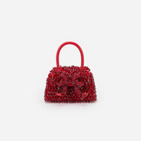 Red Embellished Micro Bow Bag