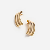 Gold Ridged Earrings