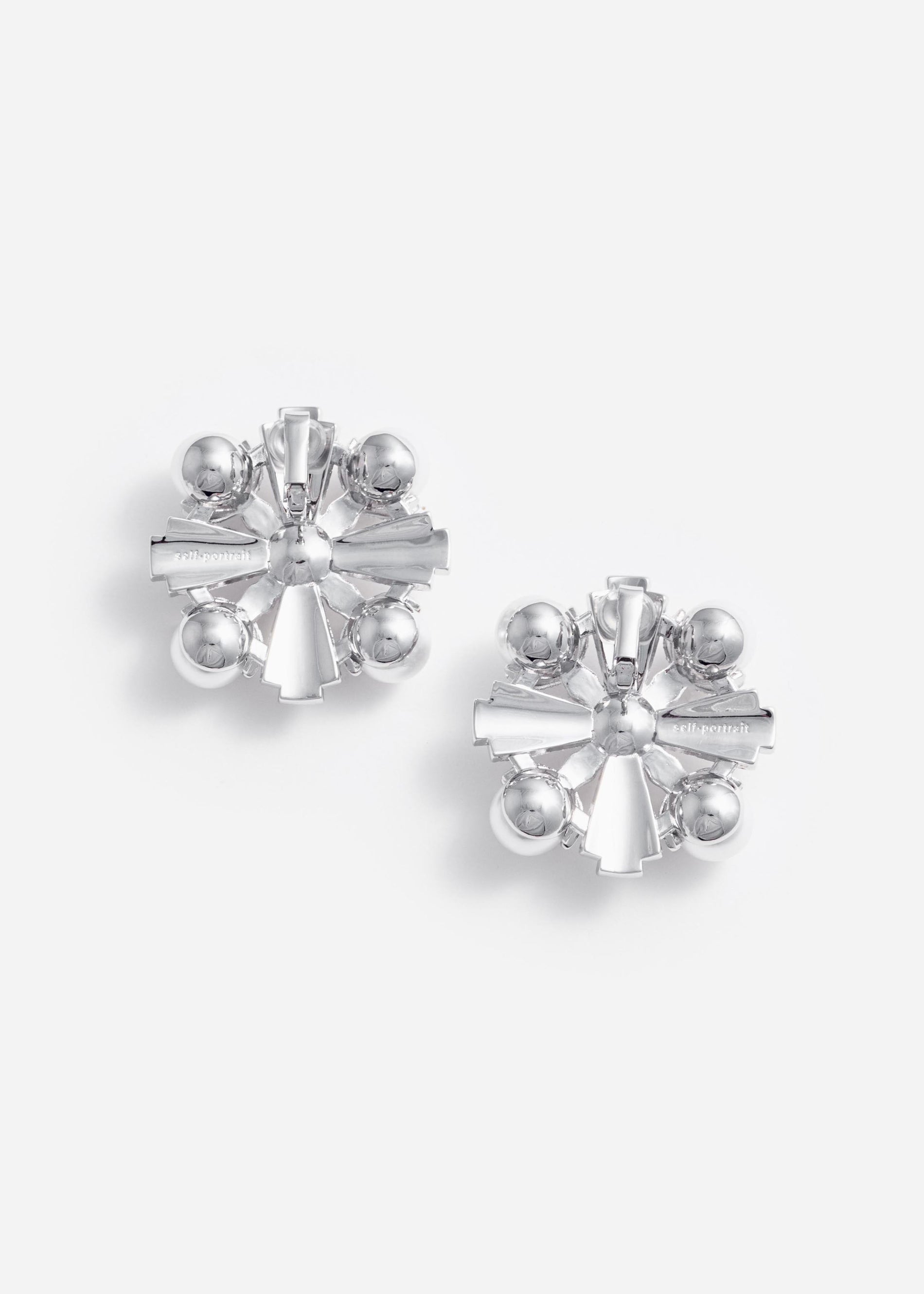 Large Silver Encrusted Earrings