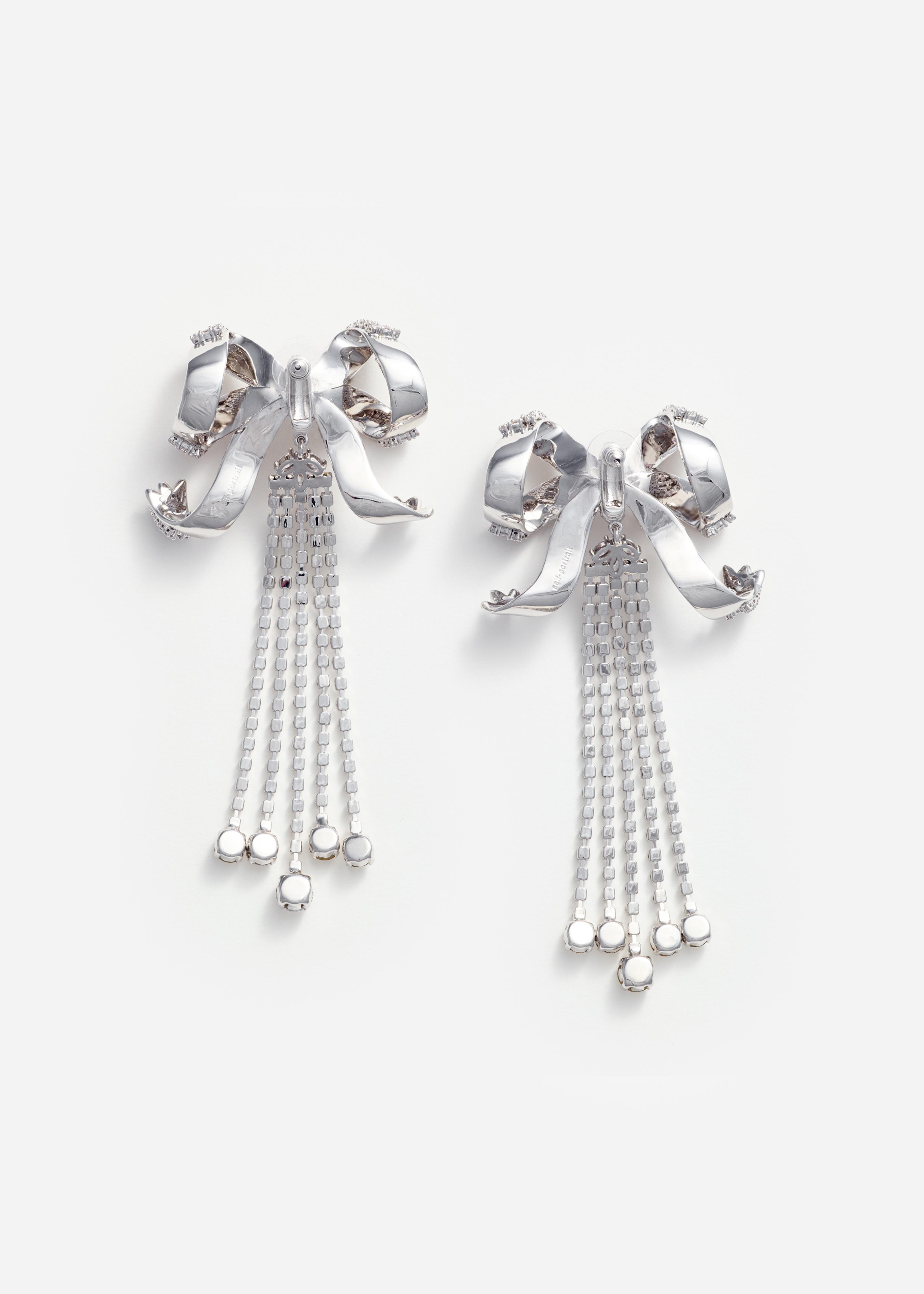 Large Crystal Bow Droplet Earrings