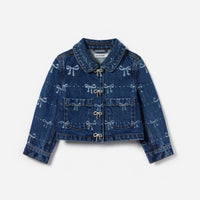 Denim Bow Print Jacket