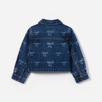 Denim Bow Print Jacket