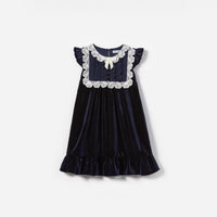 Navy Velvet Mini Dress