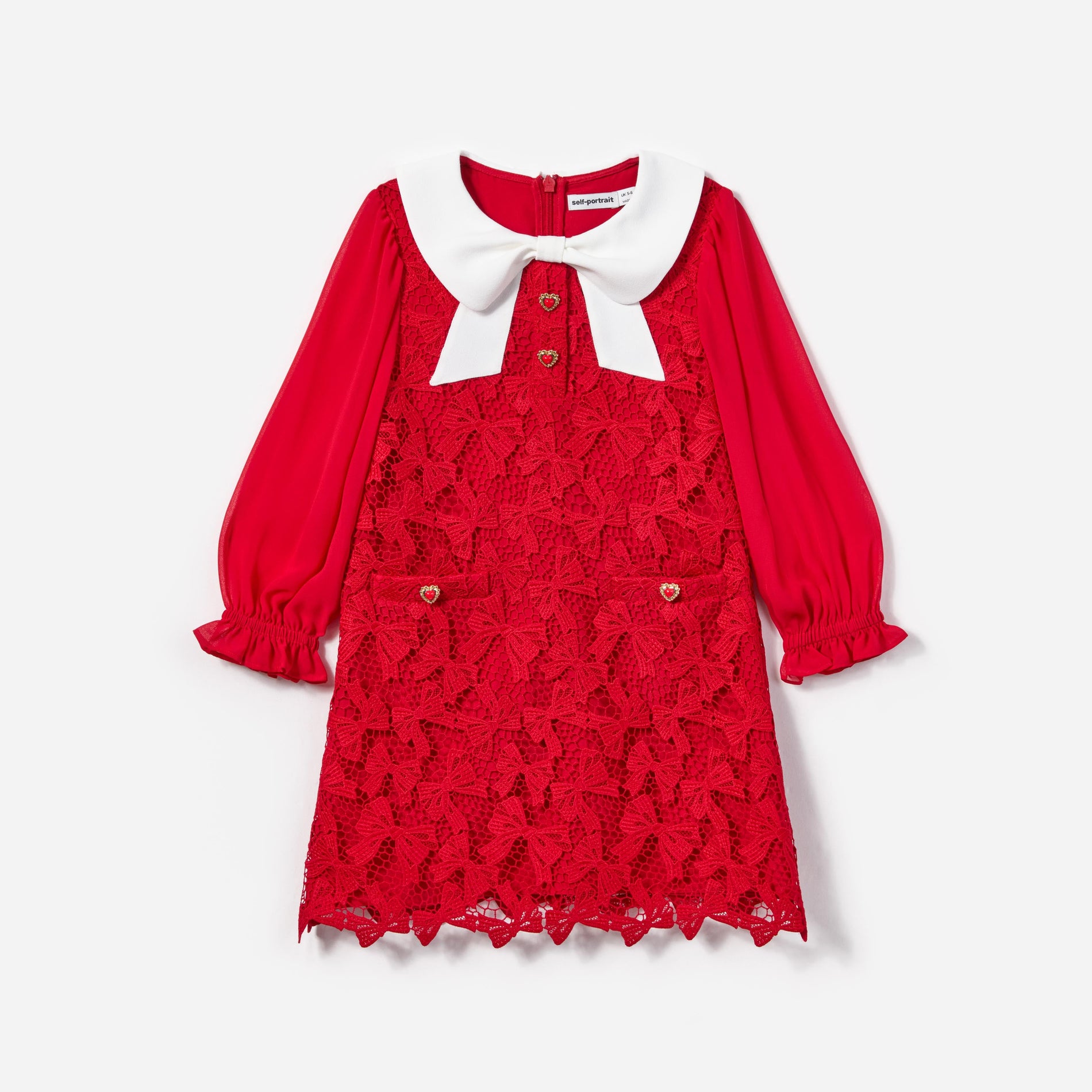 Red Bow Lace Dress