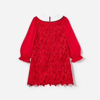 Red Bow Lace Dress