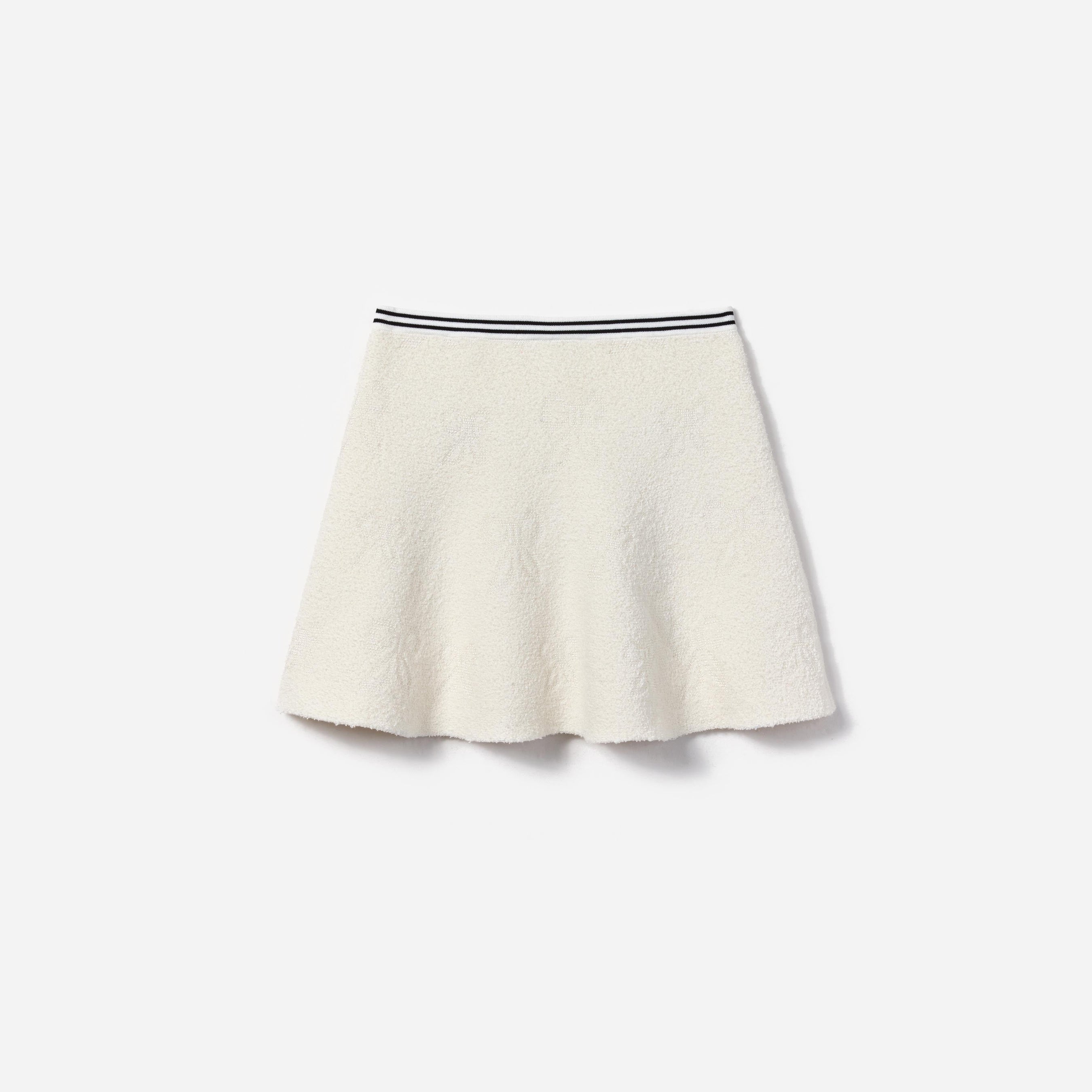 White Jacquard Knit Skirt