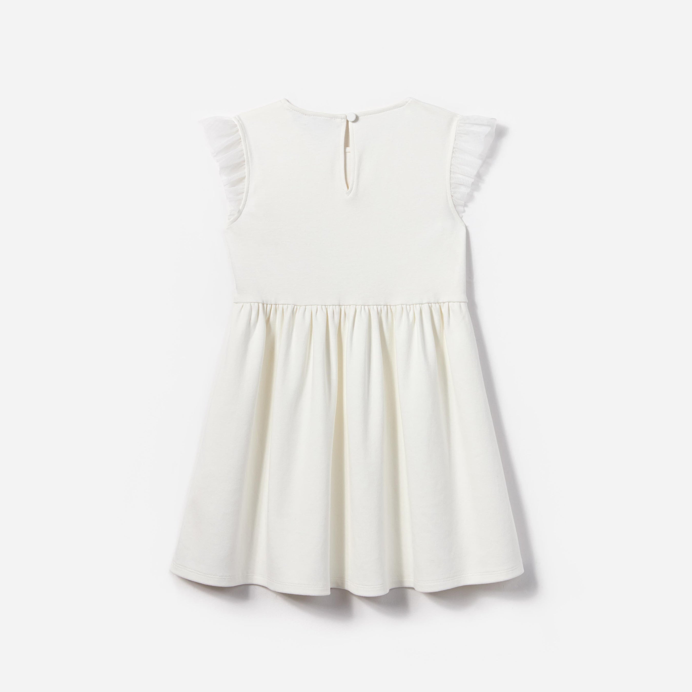 White Jersey Ruffle Heart Dress