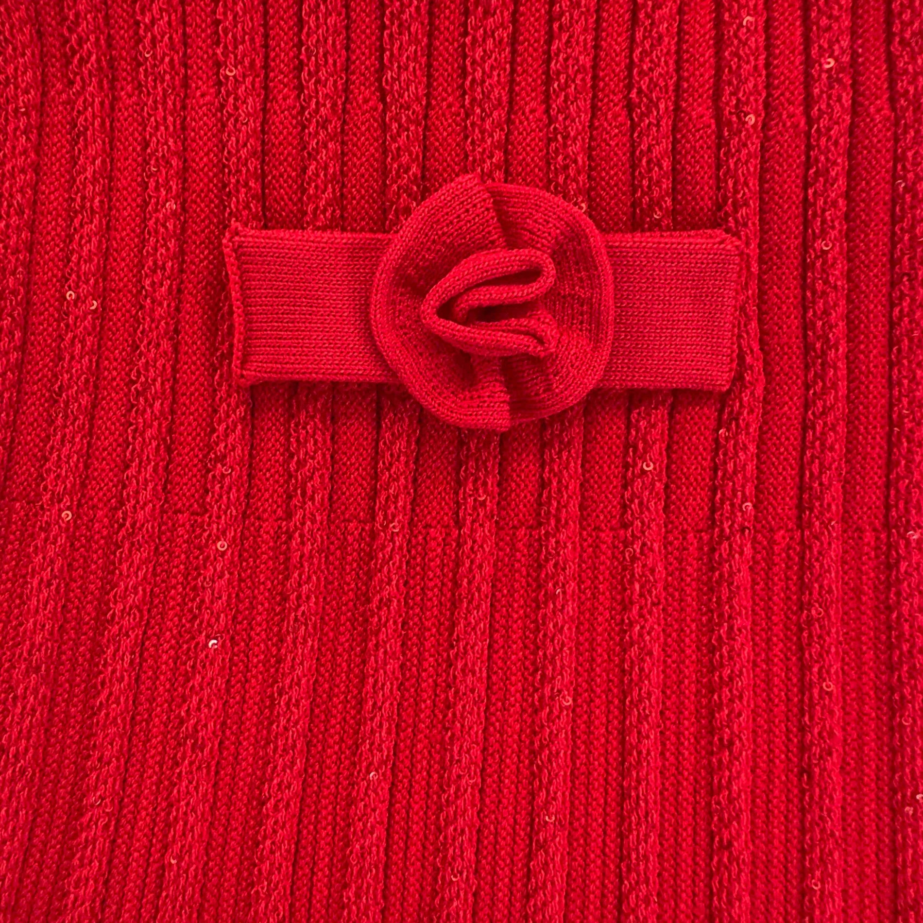 Red Ribbed Knit Skirt