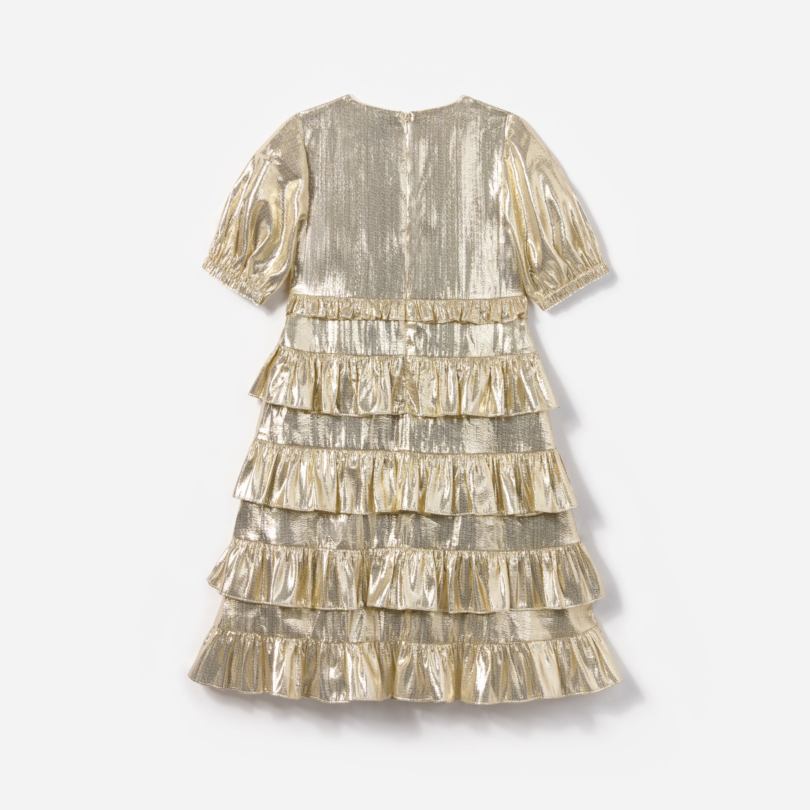 Gold Metallic Frill Dress