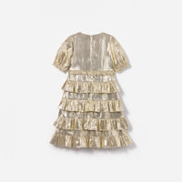 Gold Metallic Frill Dress