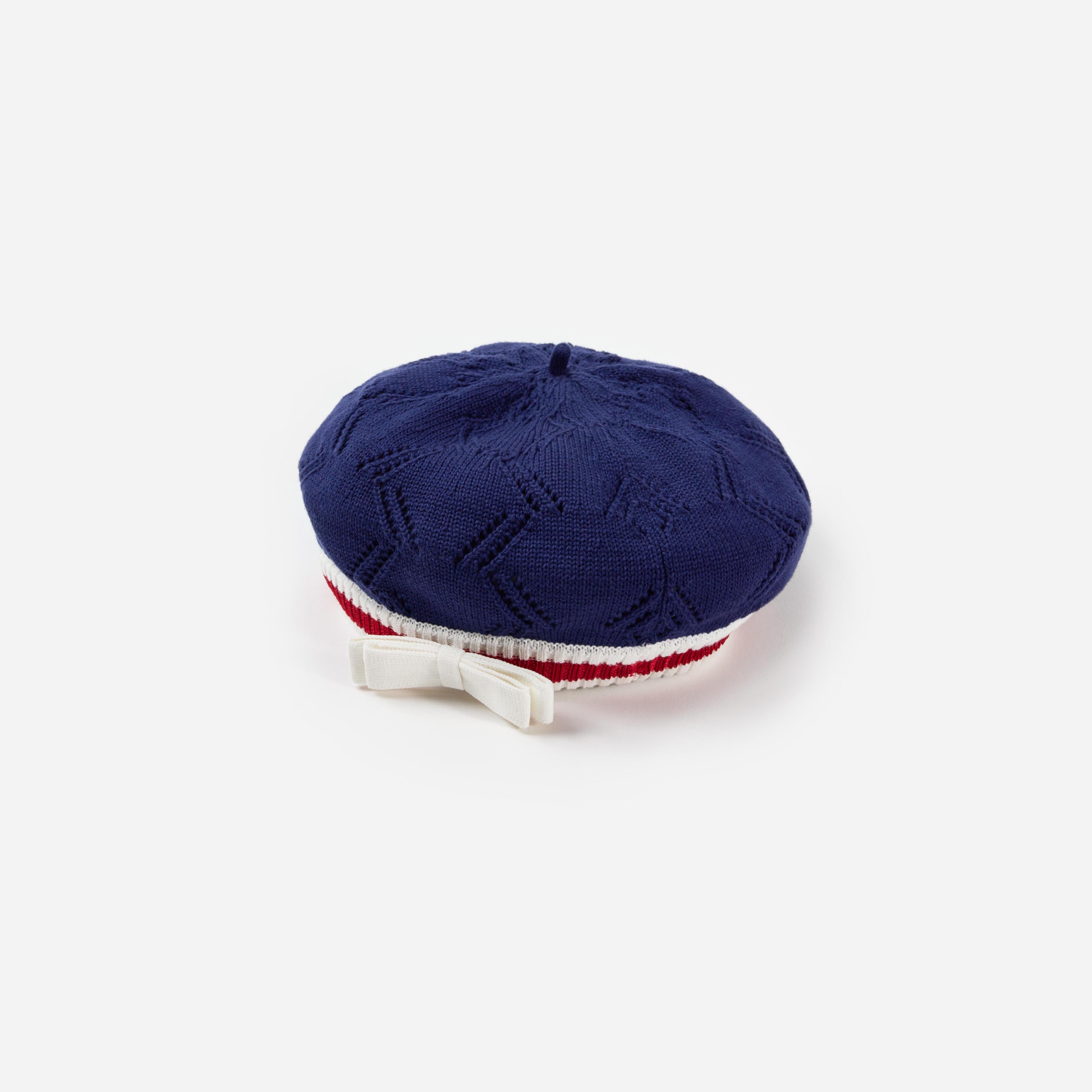 Hotsell Knit Beret in Navy Blue Blue with White Flecks - Ready to Ship