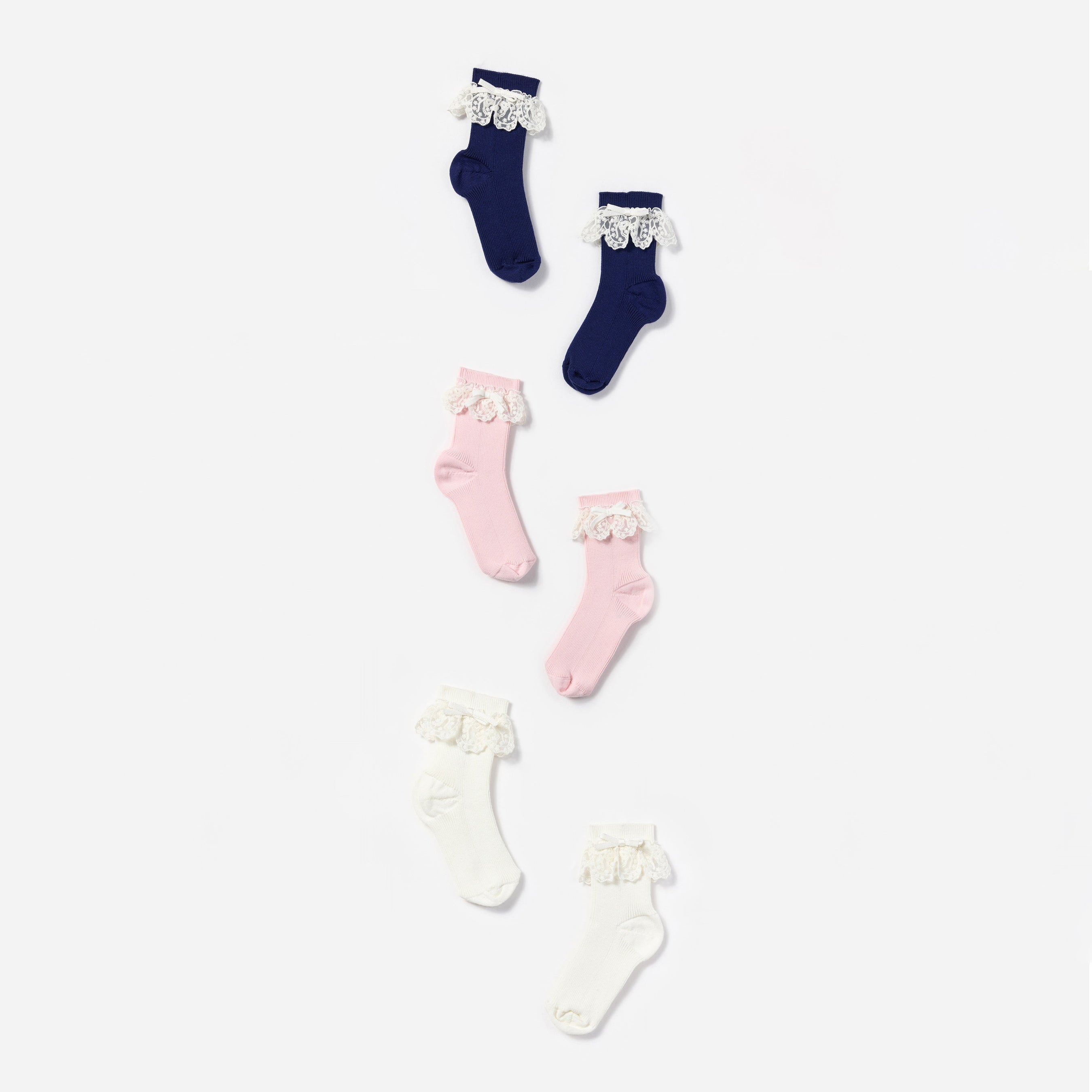 Lace Trim Bow Socks