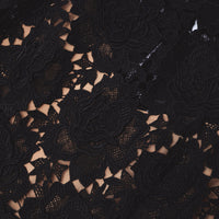 Black Flower Lace Midi Dress