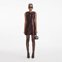 Bordeaux Sequin Mini Dress