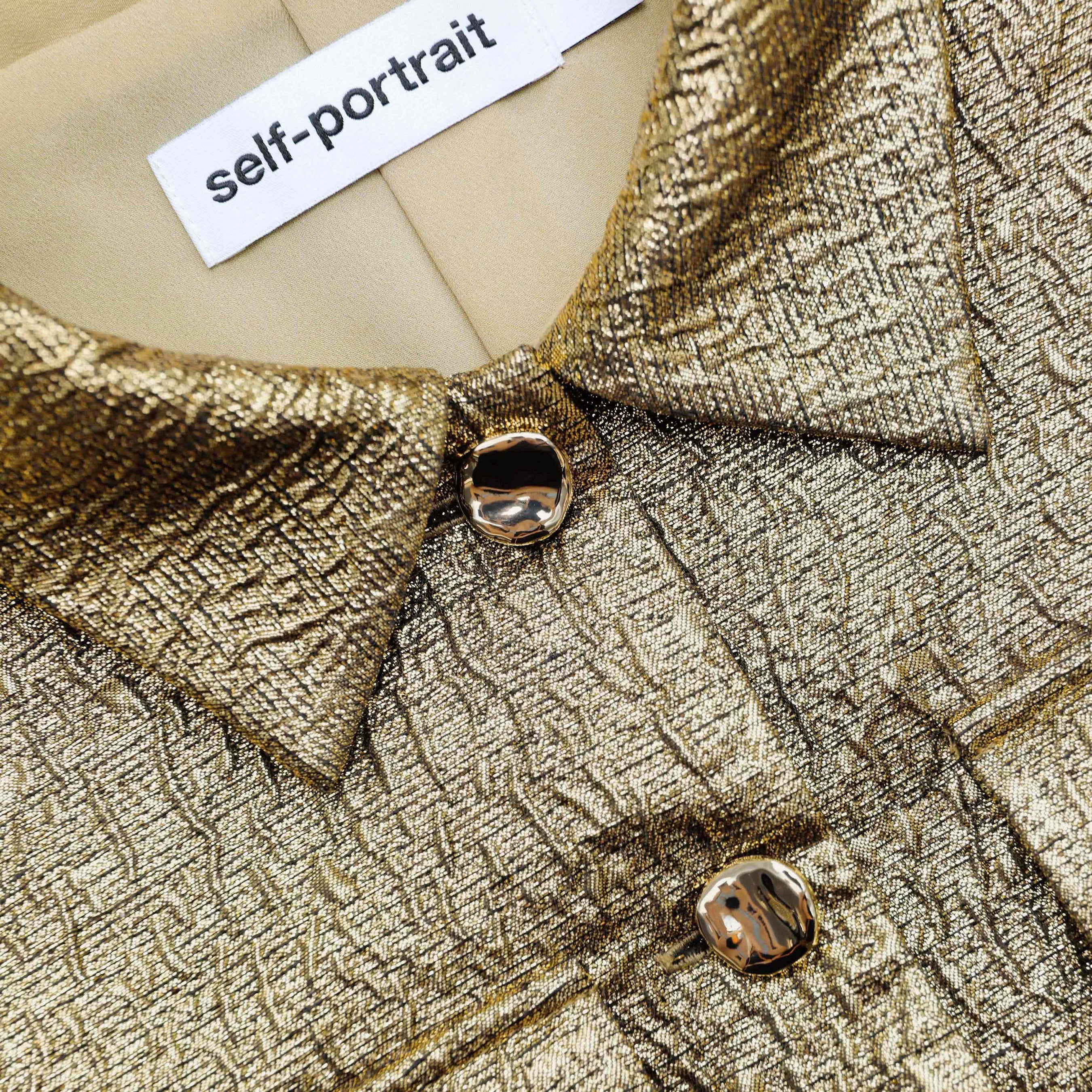 Gold Metallic Jacquard Top