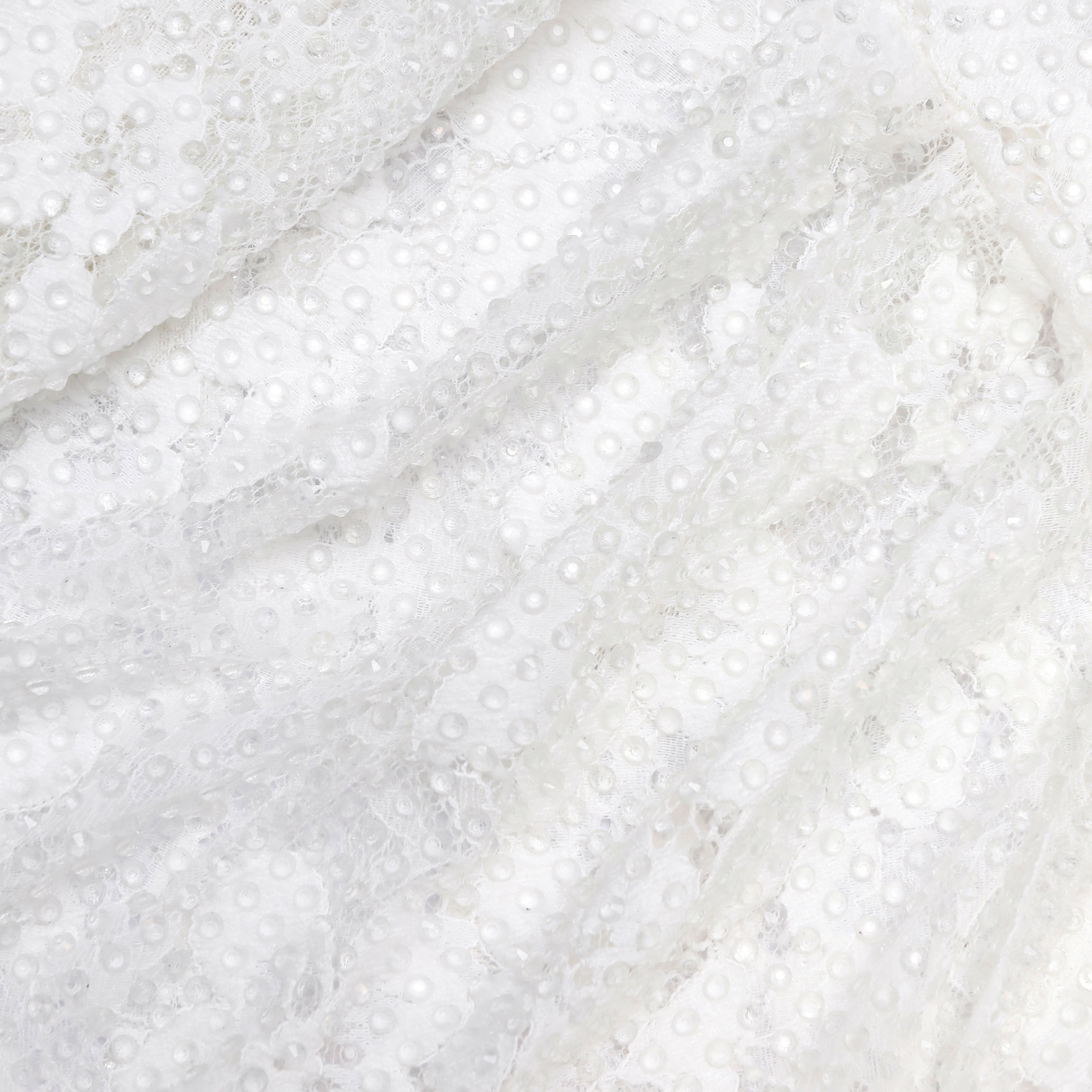 White Rhinestone Lace Tie Side Mini Dress