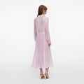 Pink Pleated Georgette Midi Dress