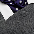 Grey Herringbone Scarf Detail Jacket