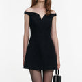 Black Boucle Mini Dress