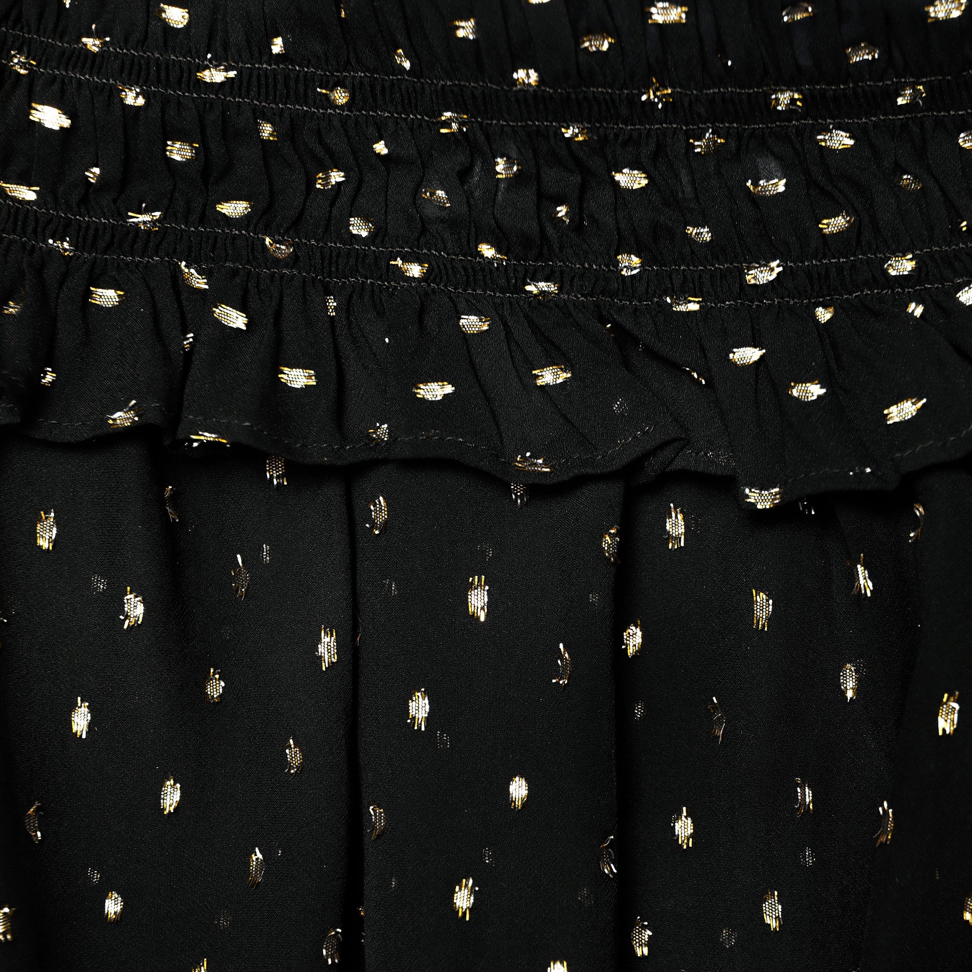 Black And Gold Chiffon Top