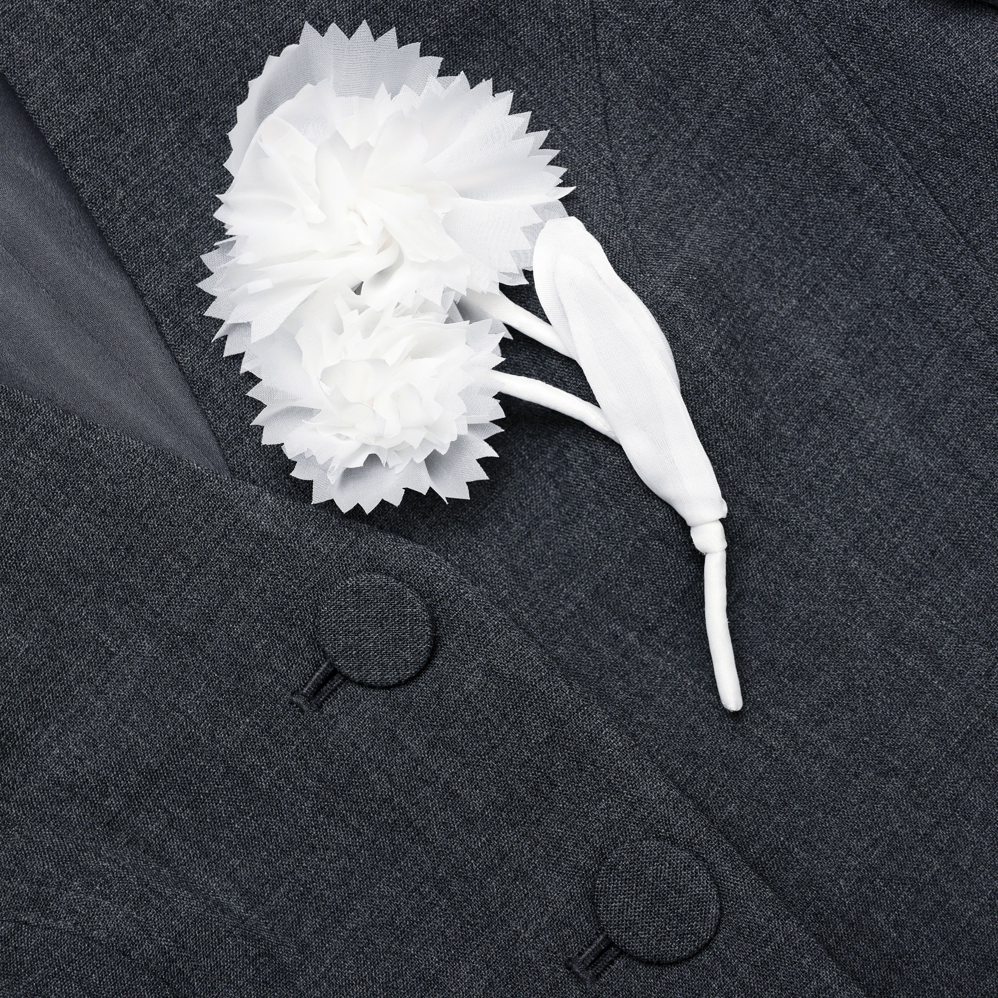 Grey Tailored Flower Detail Midi Dress