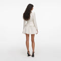 Cream Boucle Collared Mini Dress