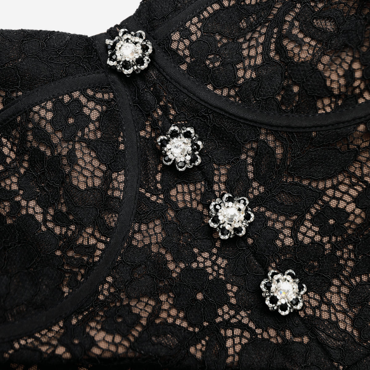 Black Sweetheart Lace Midi Dress – self-portrait-EU