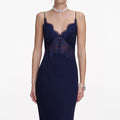 Navy Lace Georgette Maxi Dress