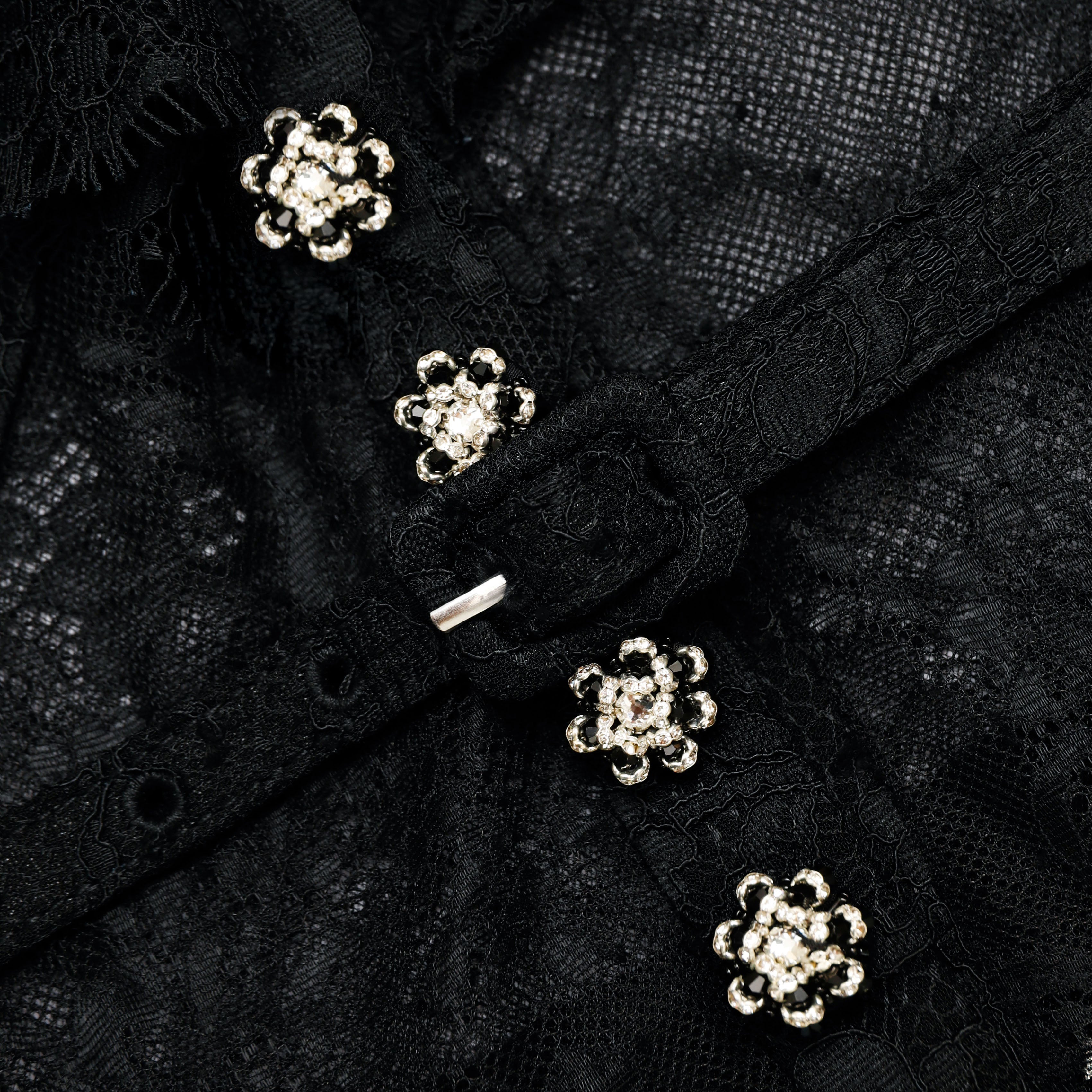 Black Lace Ruffle Maxi Dress