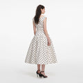 Cream Polka Dot Cotton Midi Dress