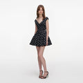 Black Polka Dot Cotton Mini Dress