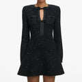 Black Sequin Knit Mini Dress