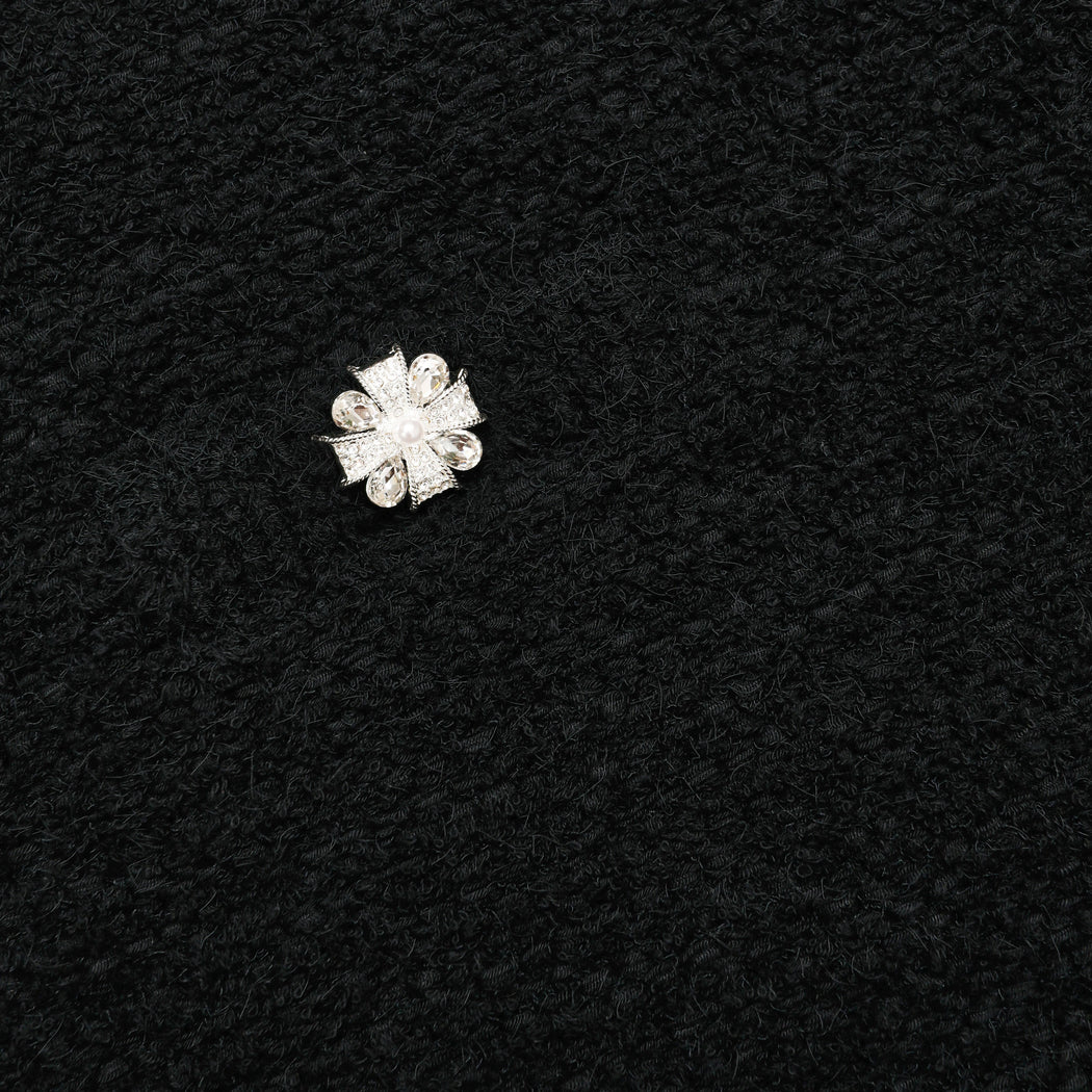 A close up of the fabric for the Black Knit Mini Skirt