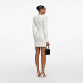 Cream Crystal Trim Knit Mini Dress