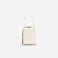 Cream Croc Leather Micro Bag