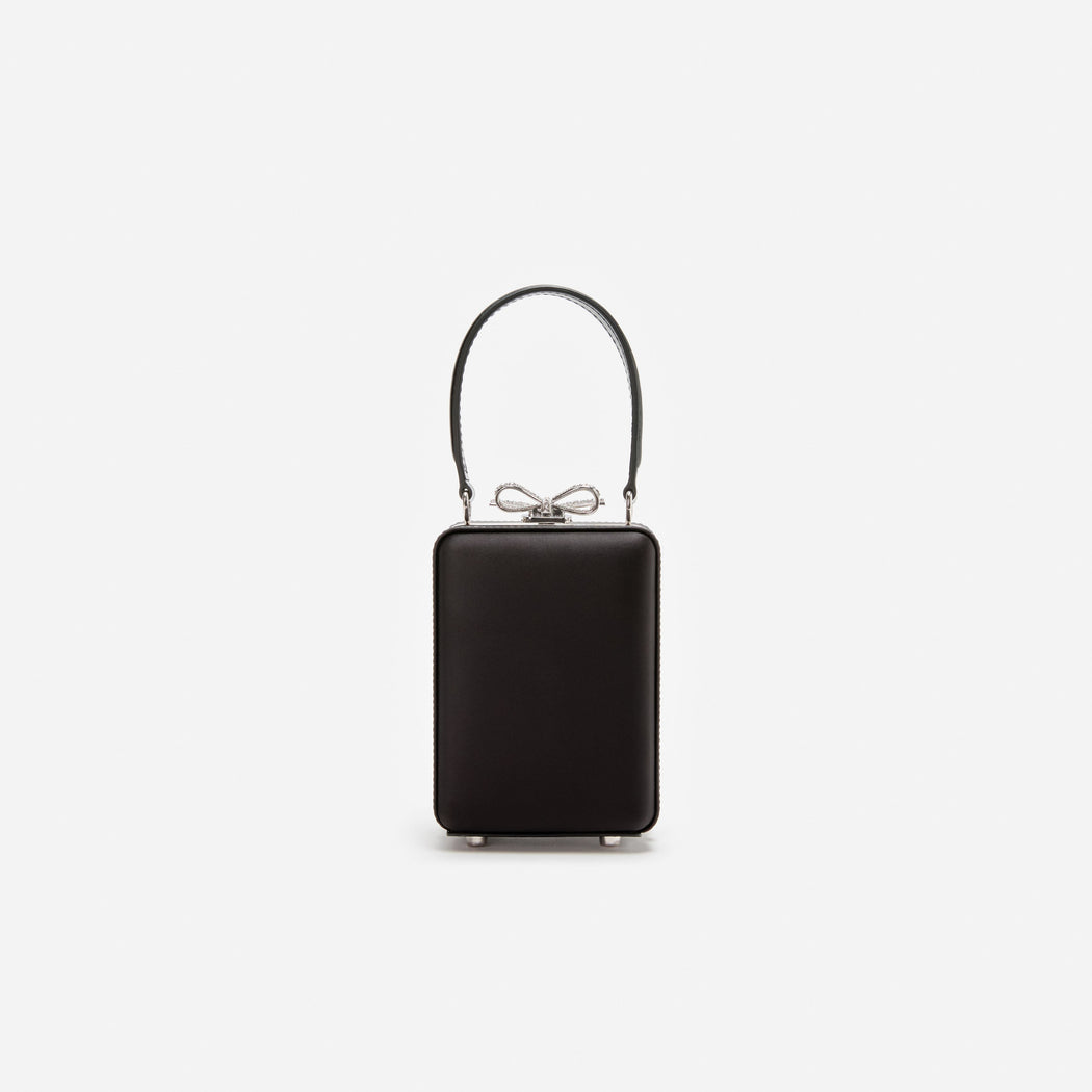 Black Satin Crystal Micro Bag