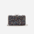 Multi Crystal Chainmail Clutch