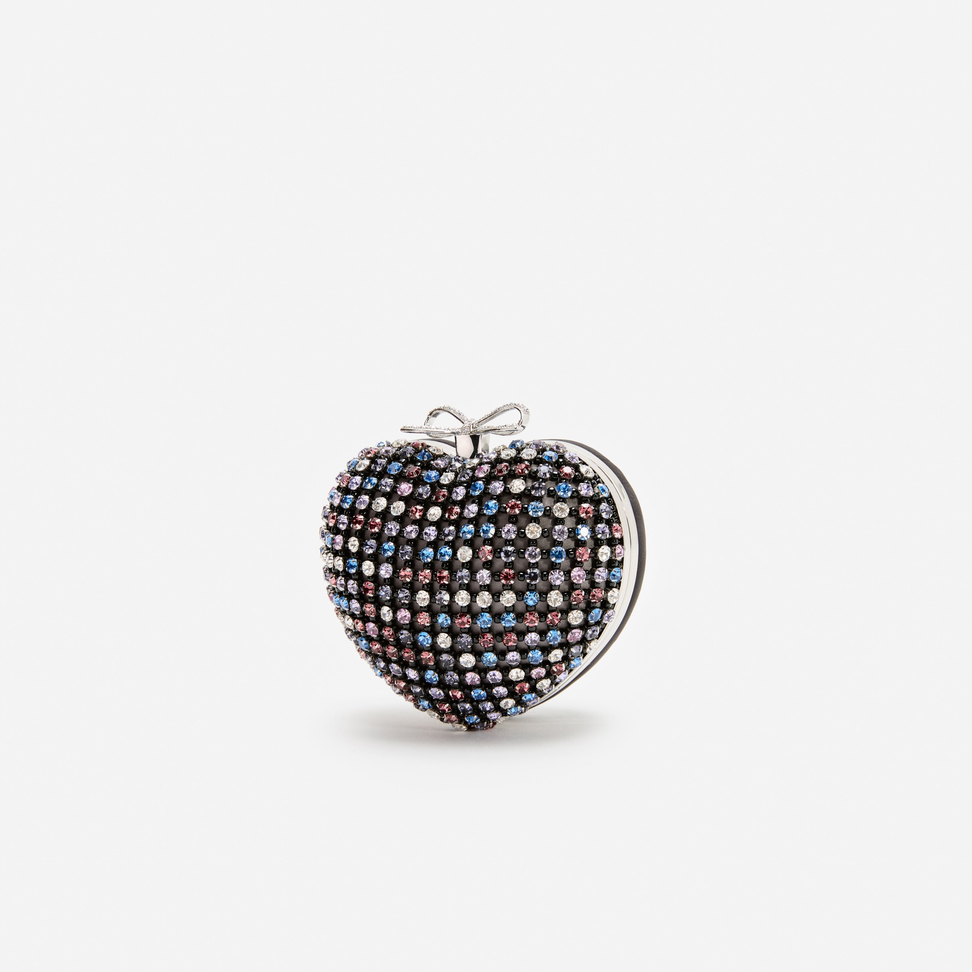 Multi Crystal Heart Clutch – self-portrait-EU