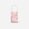 Pink Satin Floral Crystal Mini Bag