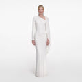 White Jersey Drape Maxi Dress
