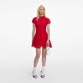 Red Fine Lace Mini Dress