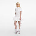 White Cotton Asymmetric Mini Dress