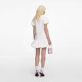 White Cotton Asymmetric Mini Dress
