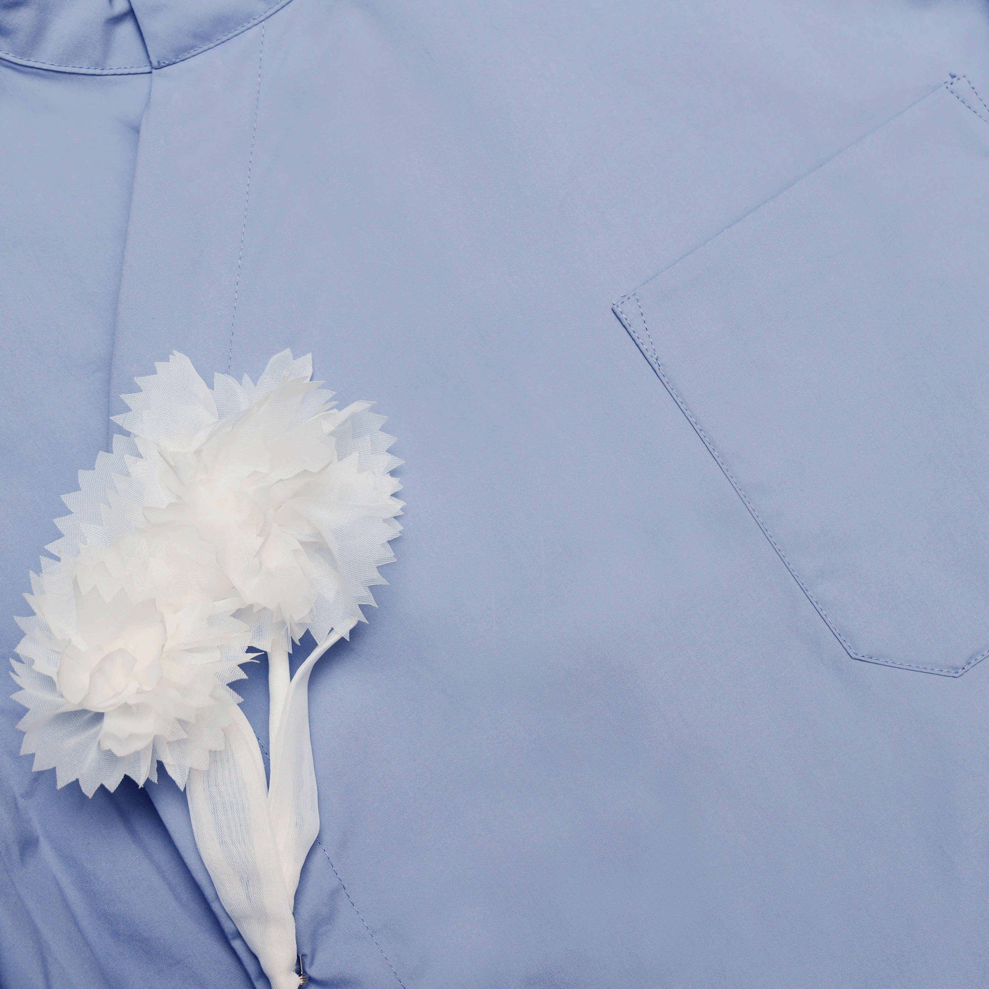 Blue Cotton Drape Mini Dress