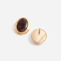 Hammered Gold Tiger Eye Earrings