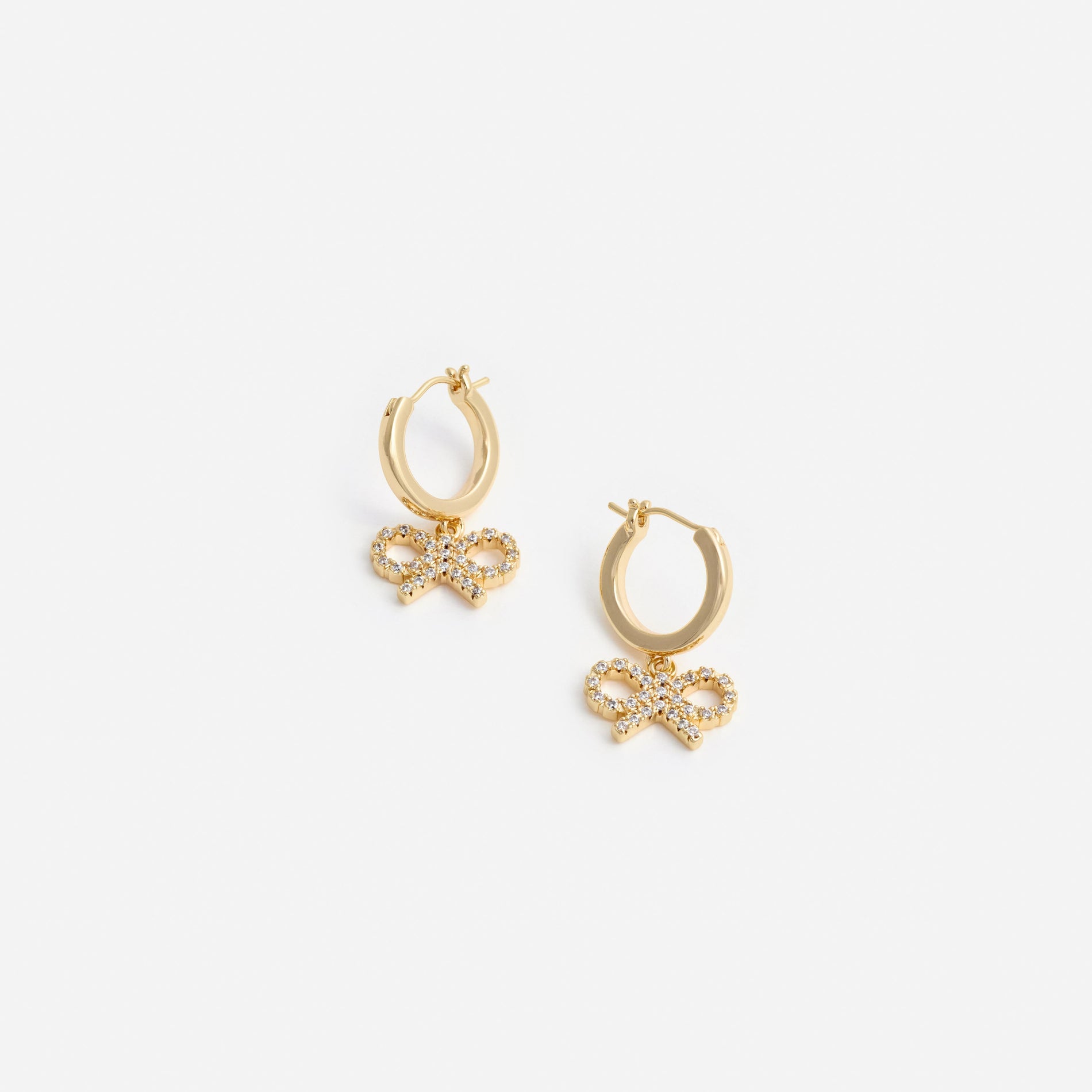 Gold Bow Hoop Earrings