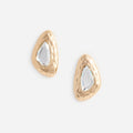 Hammered Gold Crystal Earrings