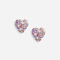 Multi Embellished Heart Earrings