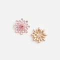 Pink Crystal Flower Earrings