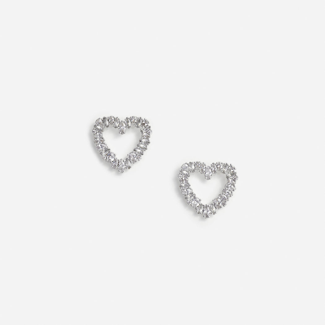 Mini Crystal Heart Earrings
